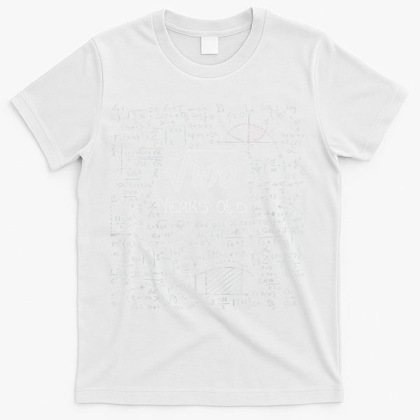 10th Birthday, Square Root Of 100 10 Years Old T-Shirt - White