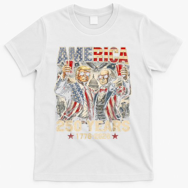 250 Years Donald Trump George Washington 1776-2026 T-Shirt - White