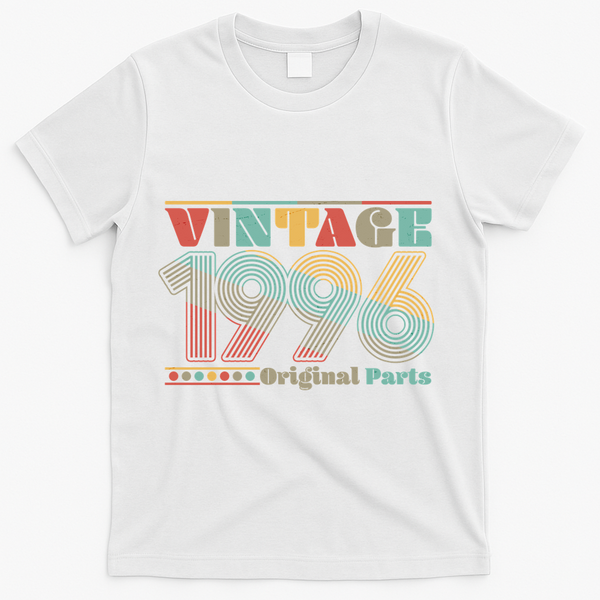 30th Birthday Retro Style Vintage 1996 Original Parts T-Shirt - White