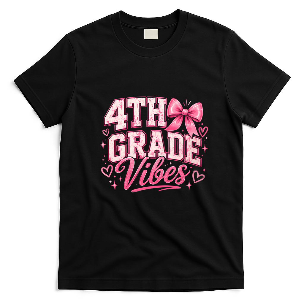 4th Grade Vibes Back To School T-Shirt - Black