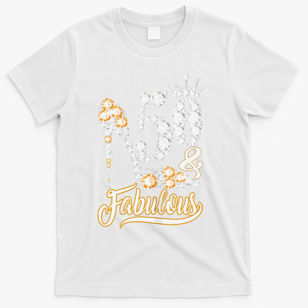 50 And Fabulous 50th Birthday Diamond Gift For Women T-Shirt - White