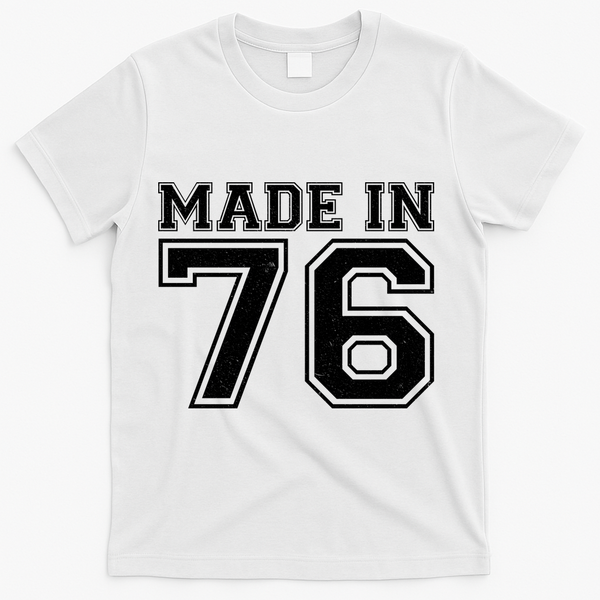 50 Birthday Made In 1976 Sports Jersey T-Shirt - White