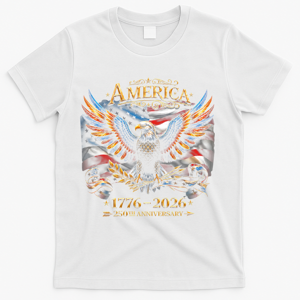 America 250th Anniversary 1776-2026 American Eagle T-Shirt - White
