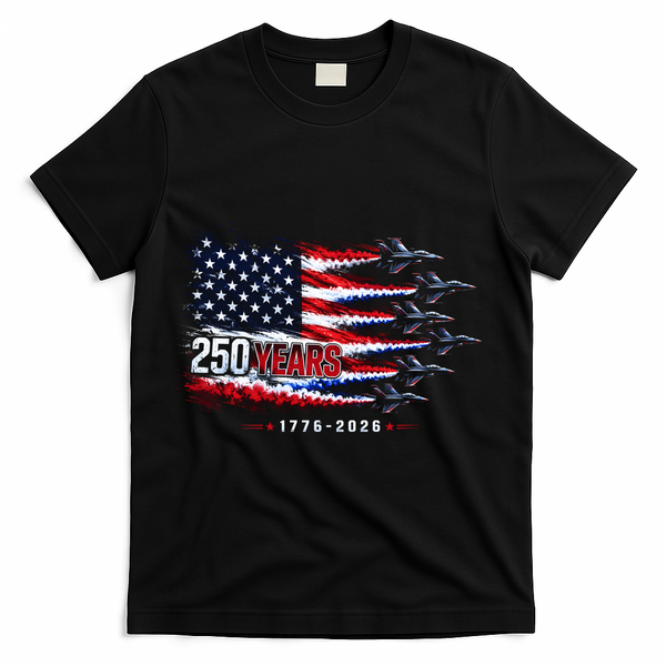 Air Force 250 Years USA Flag 250th Anniversary T-Shirt - Black