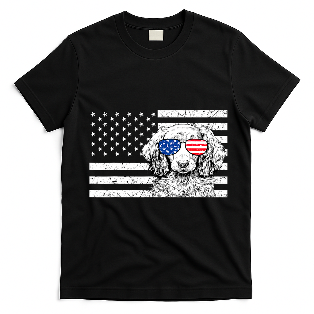 American Flag Dachshund Weiner Dog Us Patriotic Gift T-Shirt - Black
