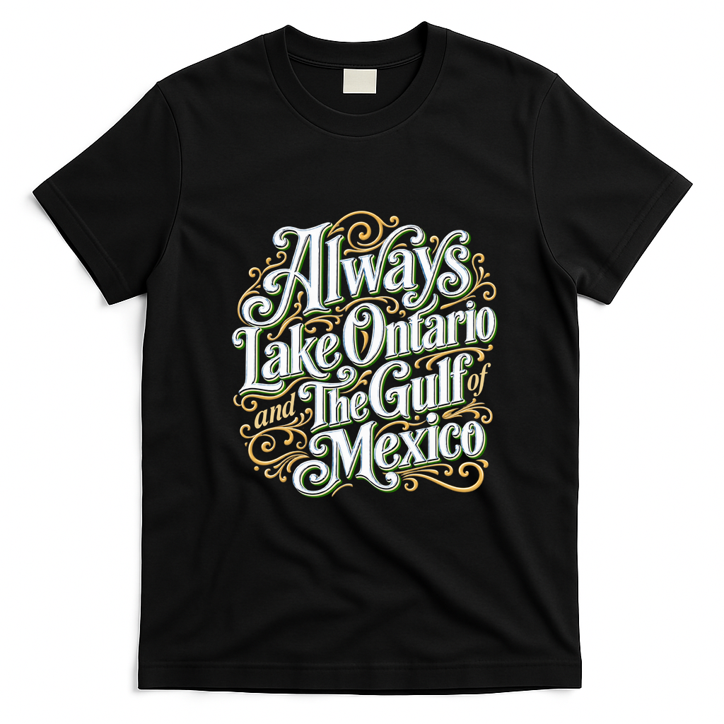 Always Lake Ontario And The Gulf Of Mexico T-Shirt - Black