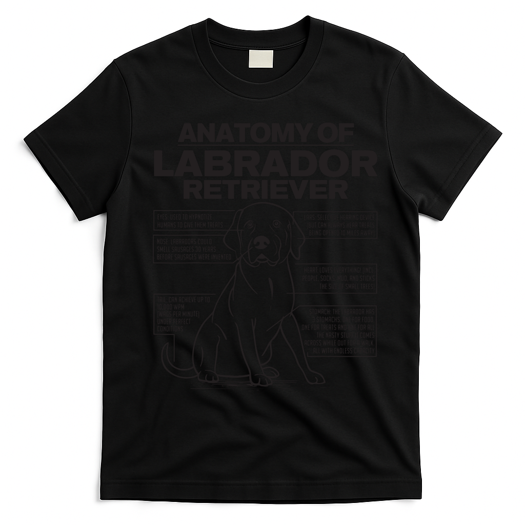 Anatomy Of A Labrador Retriever Funny Dog Owner Gifts T-Shirt - Black