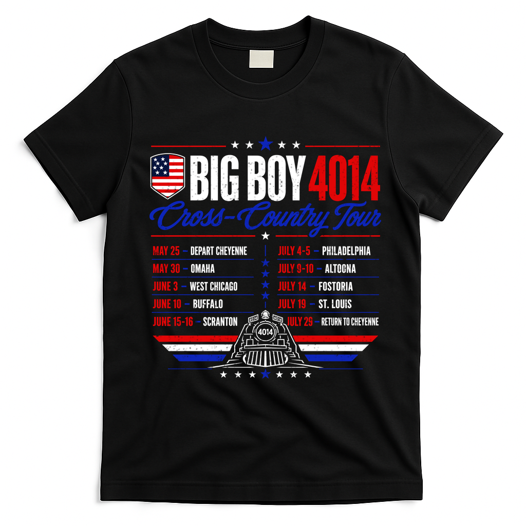 Big Boy 4014 Cross Country Tour Event Schedule T-Shirt - Black