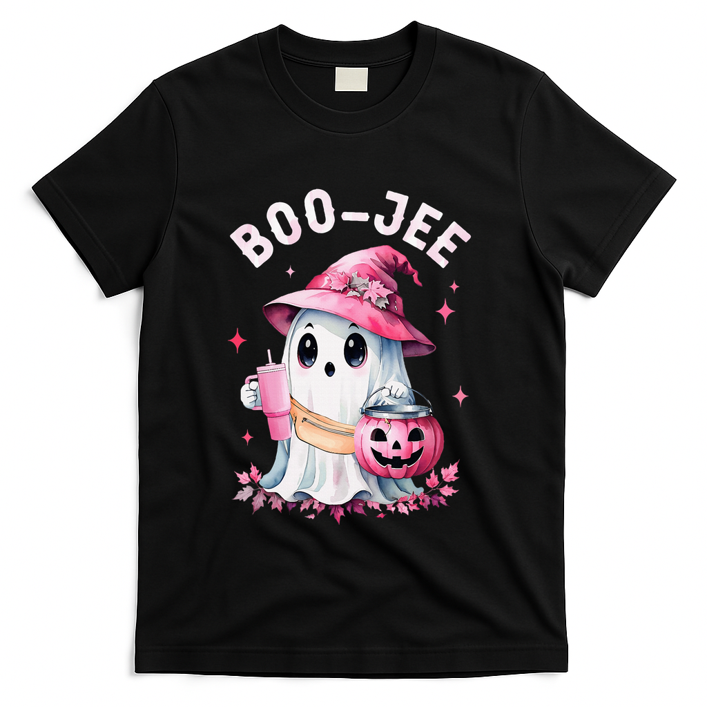 Boujee Boo Jee Spooky Ghost Halloween Pumpkin Costumes T-Shirt - Black