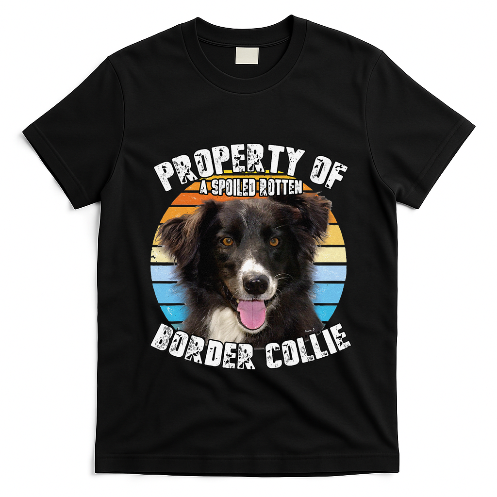 Border Collie Property Of Cute Dog T-Shirt - Black