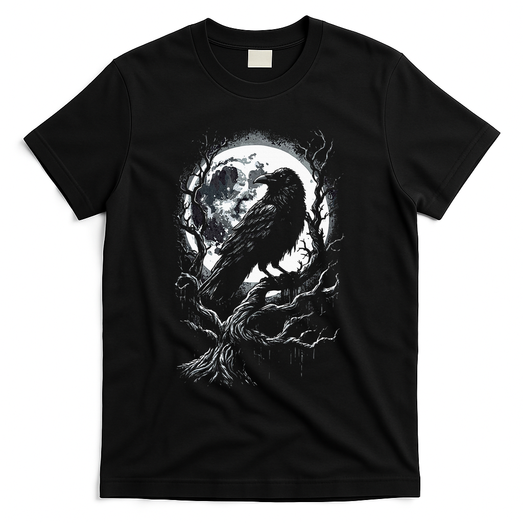 Black Crow Raven Bird T-Shirt - Black