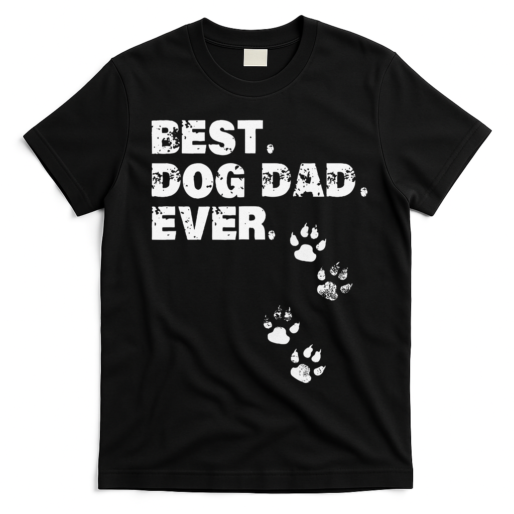 Best Dog Dad Ever Gift For Fathers Day T-Shirt - Black