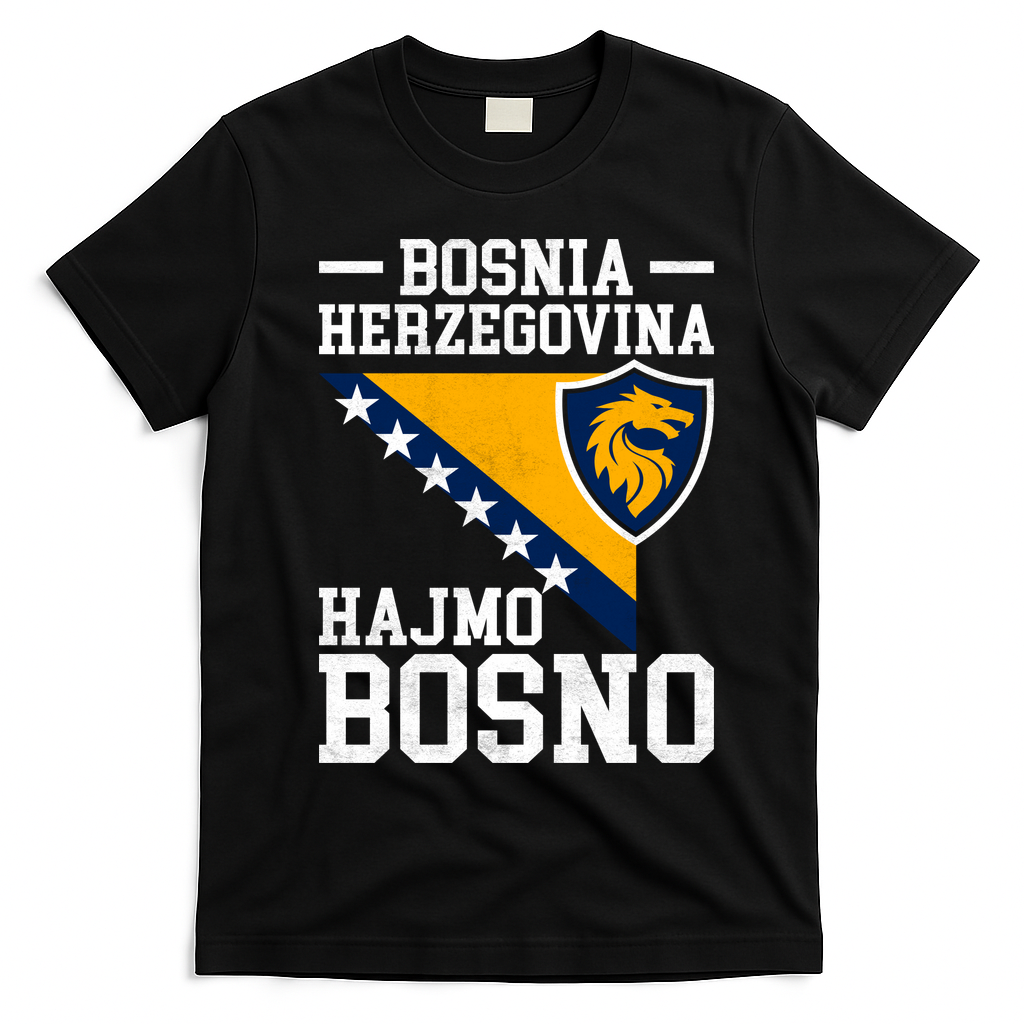 Bosnia Herzegovina Lion For Soccer Fans T-Shirt - Black