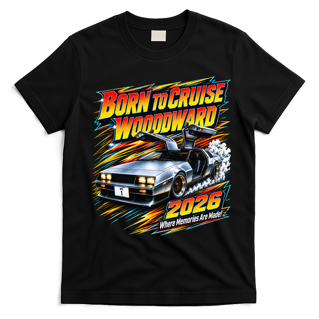 Born To Cruise Woodward 2026 Future T-Shirt - Black