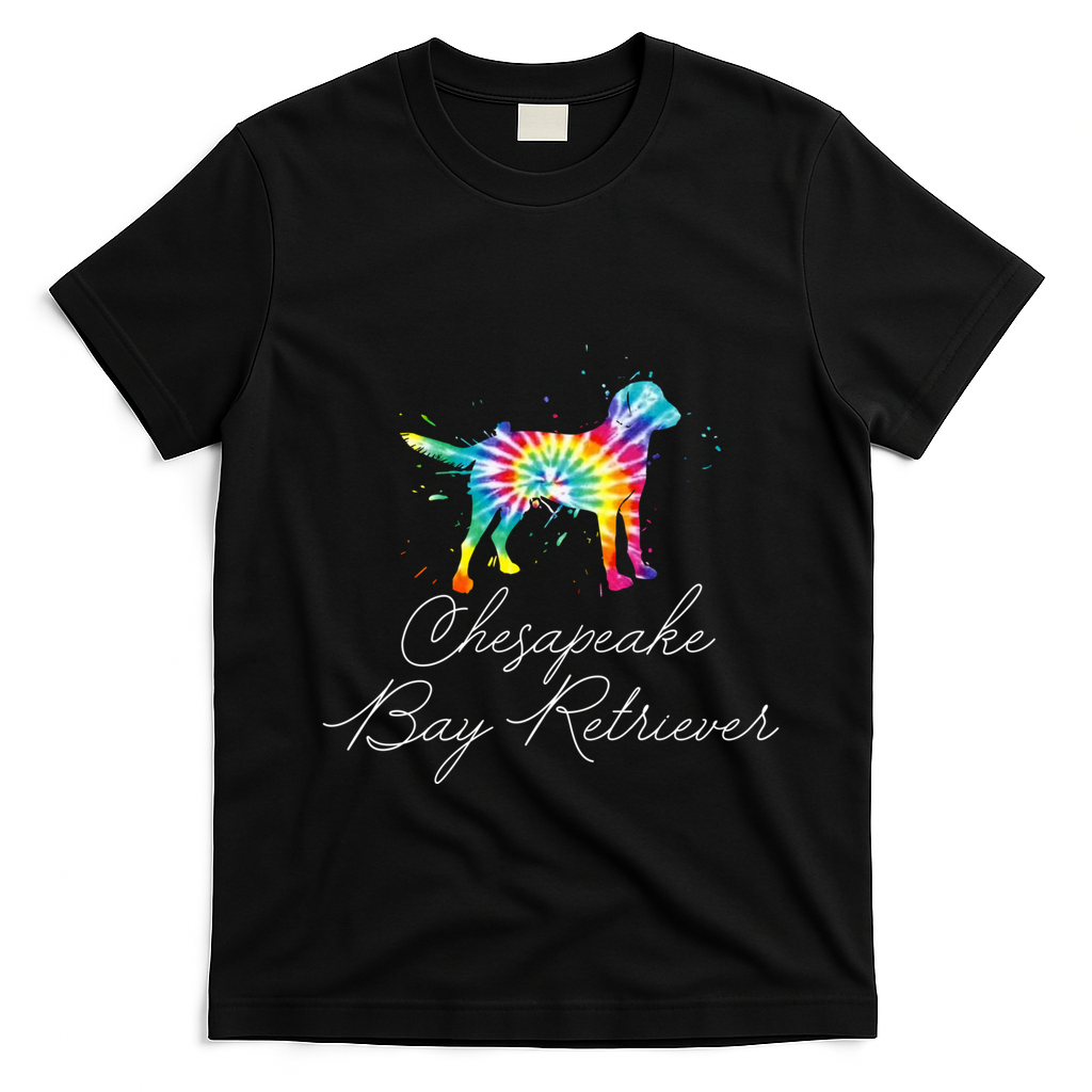 Chesapeake Bay Retriever Tie Dye Rainbow Dog Mom Lover Great Gift T-Shirt - Black