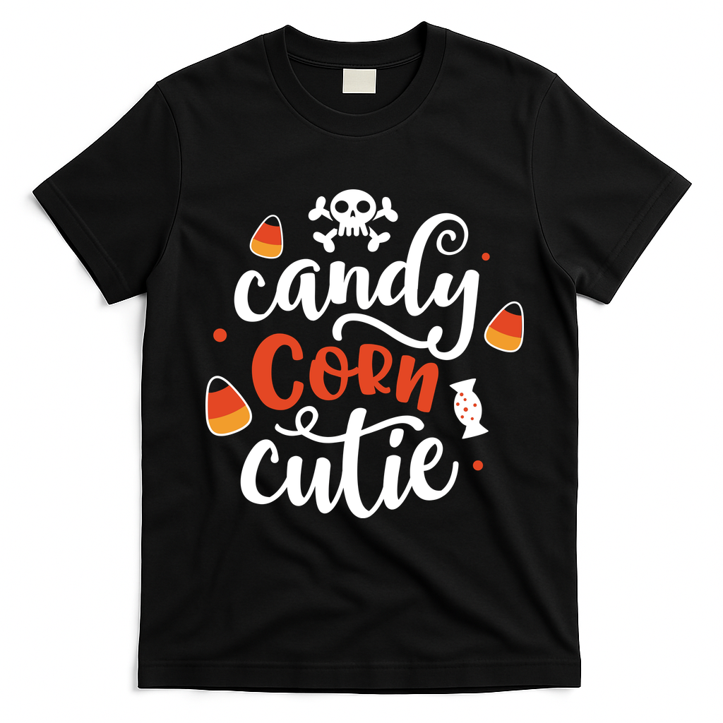 Candy Corn Cutie Halloween T-Shirt - Black