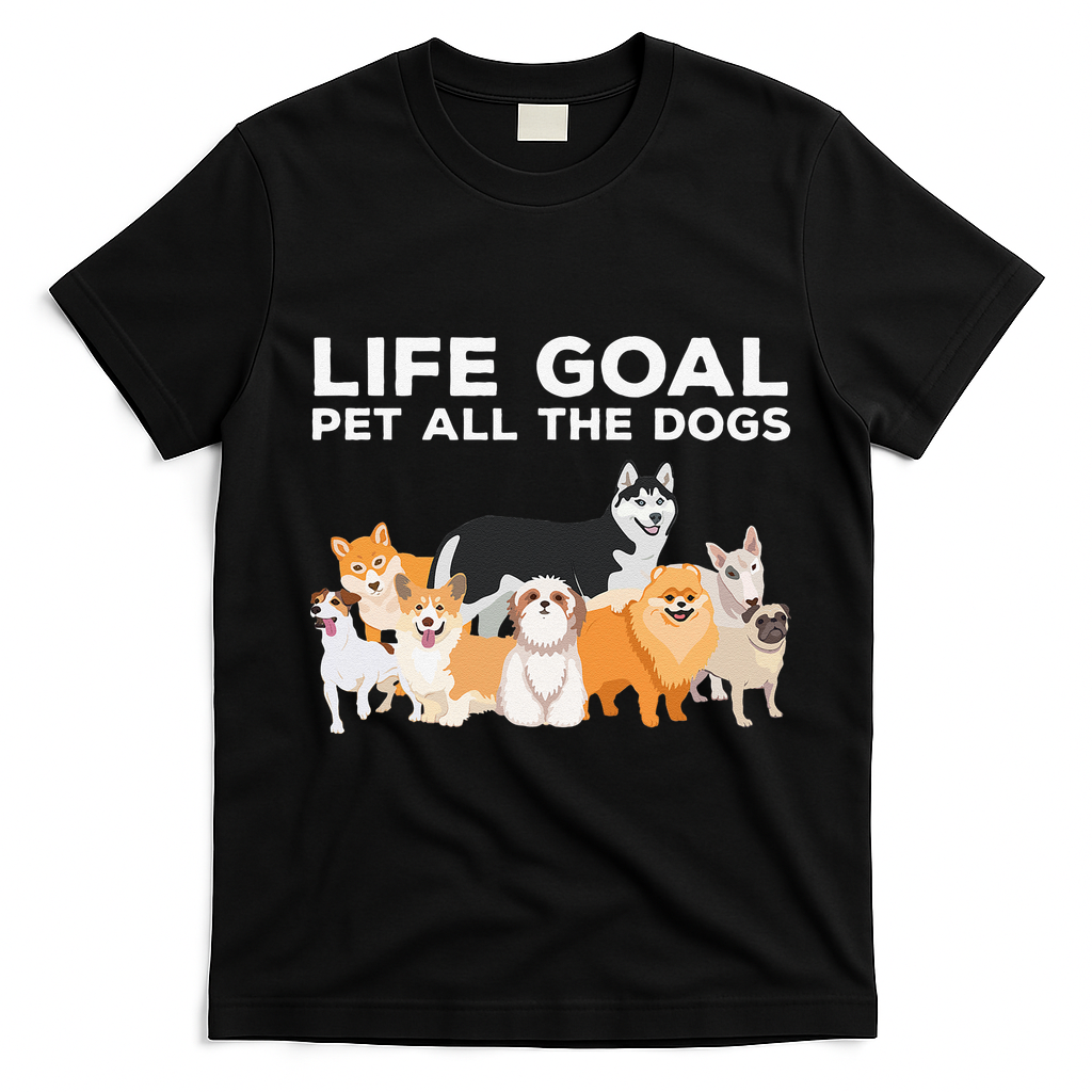 Cute Dog Design For Women Pet Animal Dog Owner T-Shirt - Black
