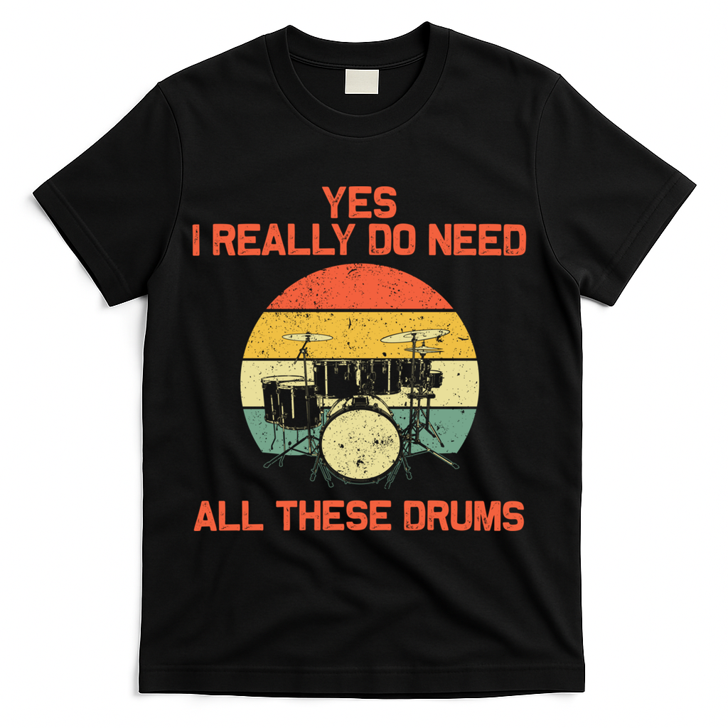 Cool Drumming Gifts Drummer Accessories & Stuff T-Shirt - Black