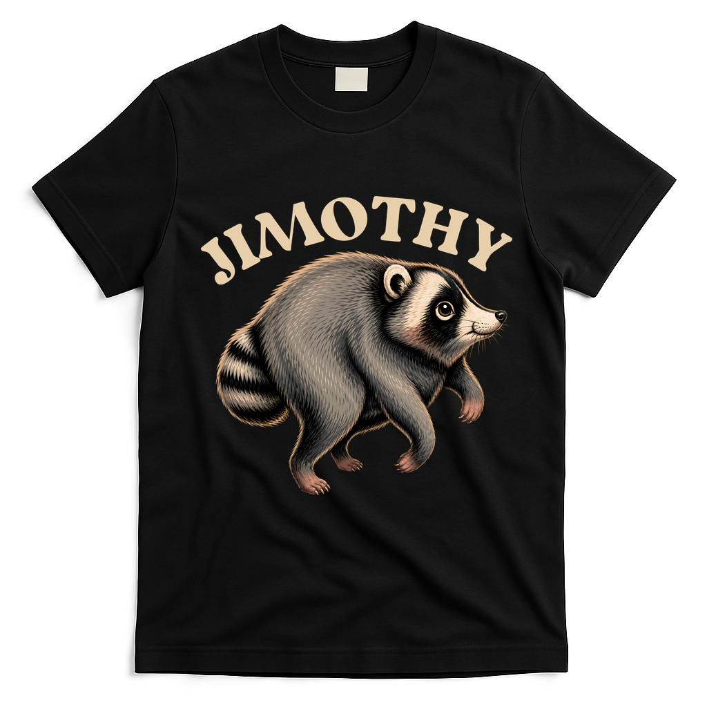 Charming Jimothy Raccoon Gift T-Shirt - Black