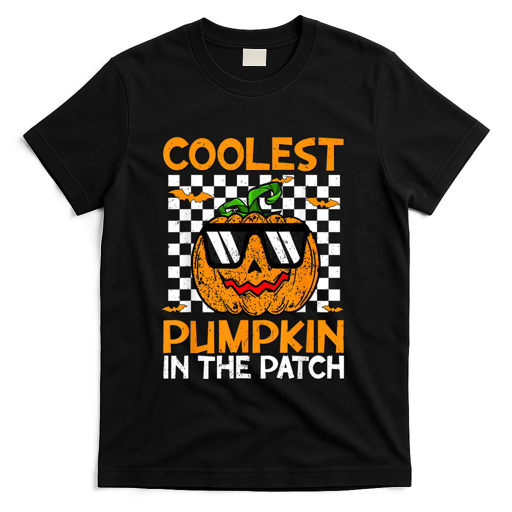 Coolest Pumpkin In The Patch Outfit Halloween T-Shirt - Black