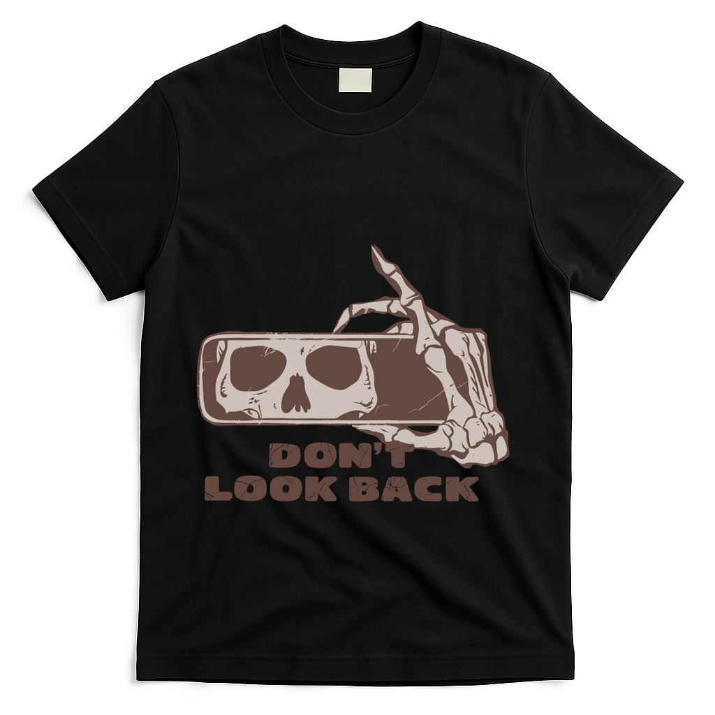 DonT Look Back Skeleton Car Mirror Transparent T-Shirt - Black