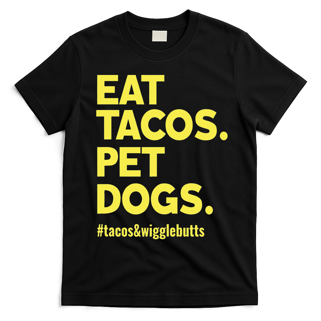 Dog Lover Eat Tacos Pet Dogs Funny Animal T-Shirt - Black