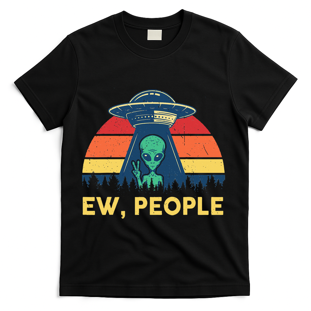 Ew People Ufo Alien Costume T-Shirt - Black