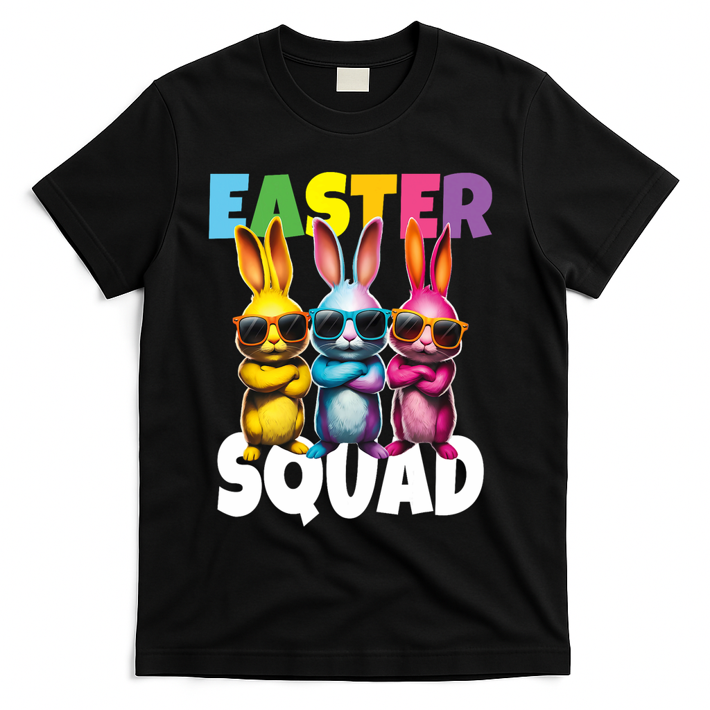 Easter Squad Bunny Cool Bunnies Happy Easter T-Shirt - Black