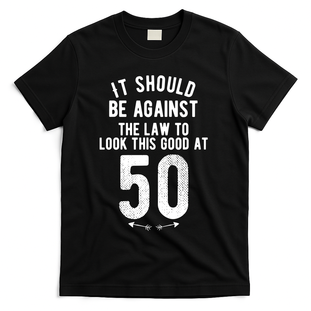 Funny 50th Birthday Gag Gift Idea 50 Year Old Joke T-Shirt - Black