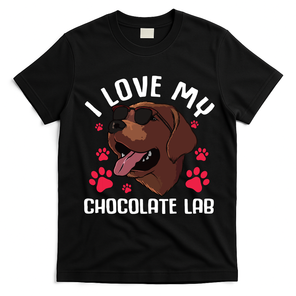 Funny Chocolate Labrador Retriever Gift Men Women Lab Lover T-Shirt - Black