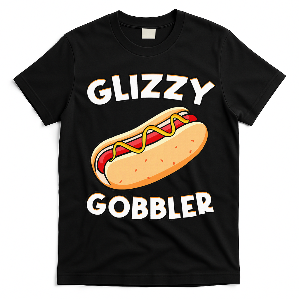 Funny Hot Dog Glizzy Gobbler Number One Glizzy Gladiator T-Shirt - Black