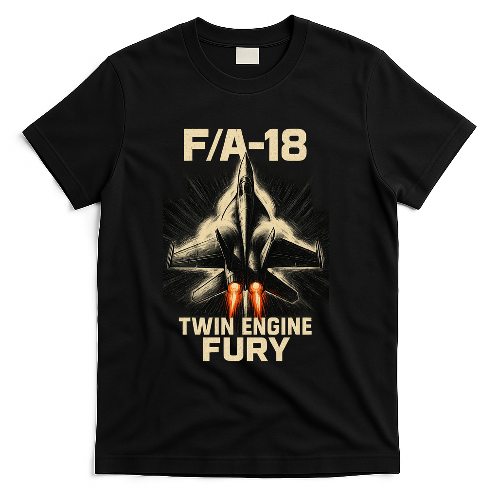 F/A-18 Twin Engine Fury T-Shirt - Black