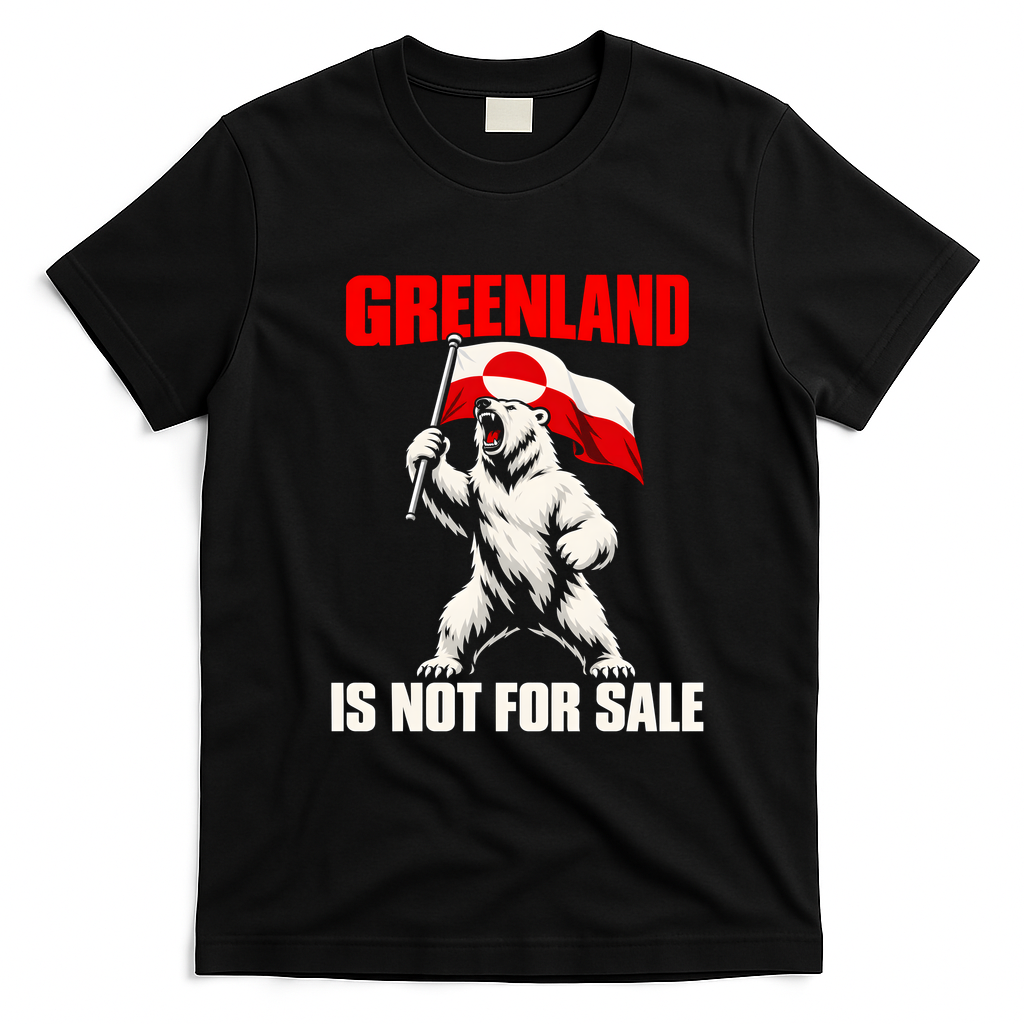 Greenland Is Not For Sale Arctic Polar Bear T-Shirt - Black