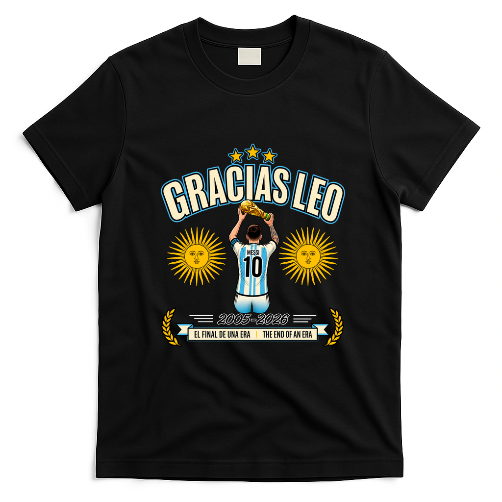 Gracias Messi 10 Retirement The End Of An Era Soccer T-Shirt - Black