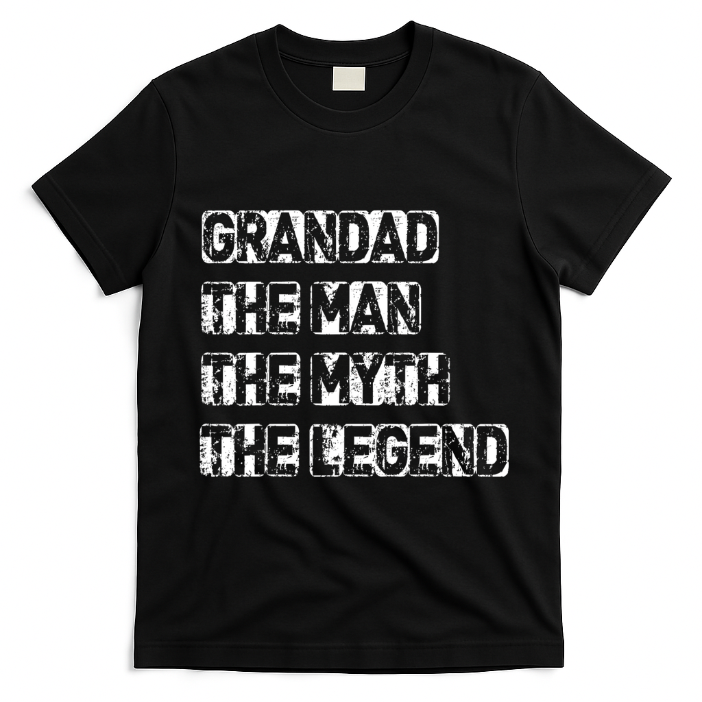 Grandad The Man Myth Legend T-Shirt - Black