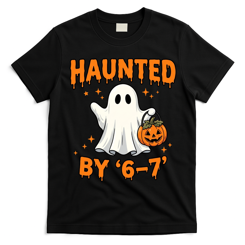 Haunted By 6-7 Halloween 67 Meme T-Shirt - Black