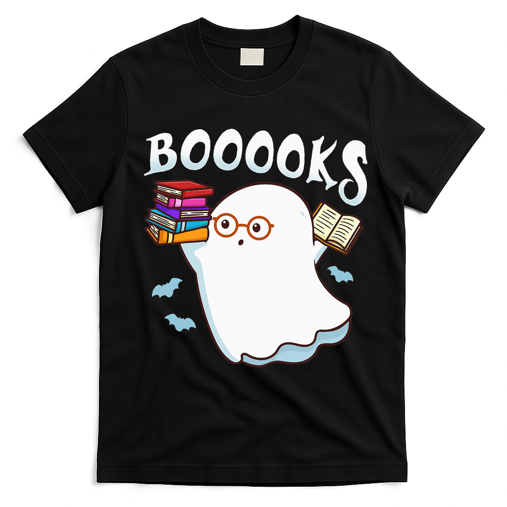Halloween Books Librarian English Teacher Reader Reading T-Shirt - Black