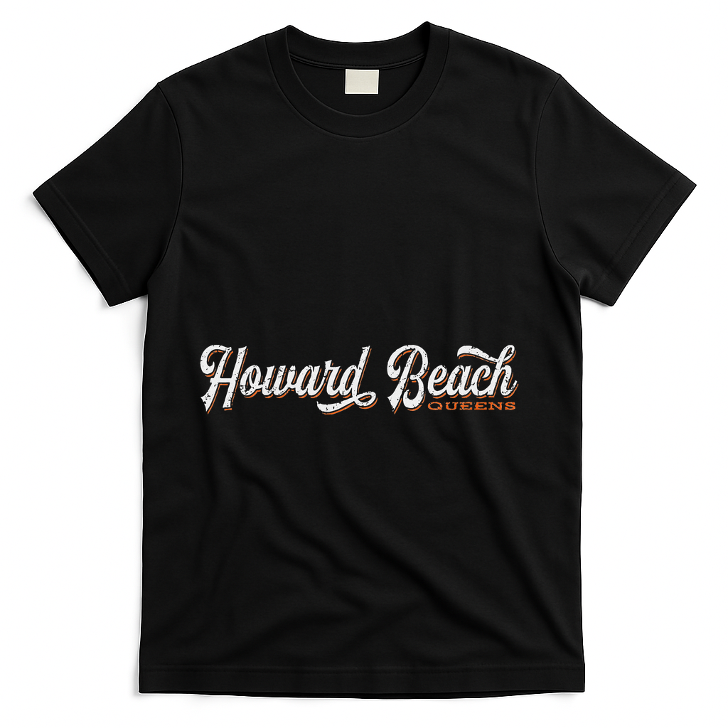 Howard Beach Queens Retro New York T-Shirt - Black
