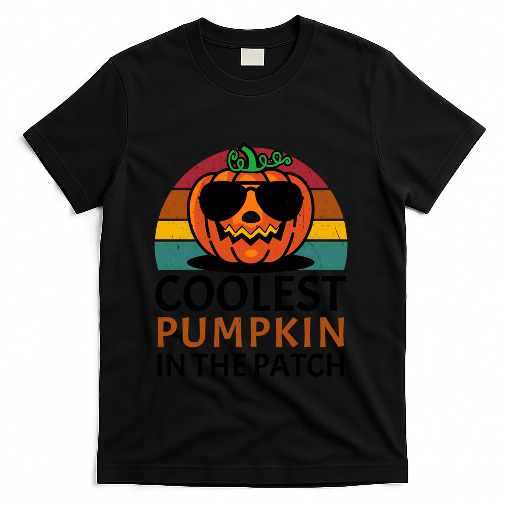 Halloween Gift Coolest Pumpkin In The Patch Gift T-Shirt - Black