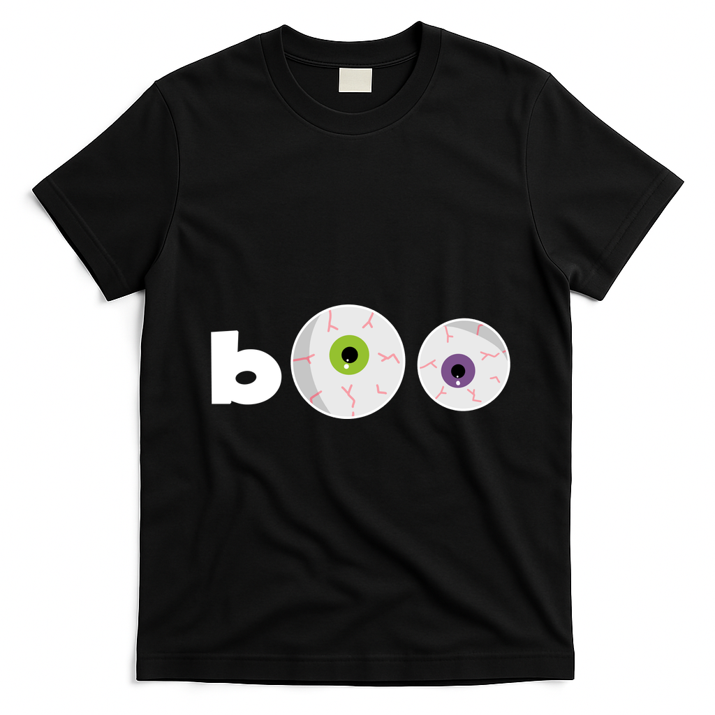 Halloween Scary Boo Eyes T-Shirt - Black