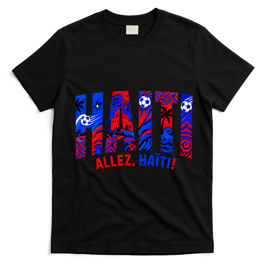 Haiti Soccer Lovers Allez, Haïti! T-Shirt - Black