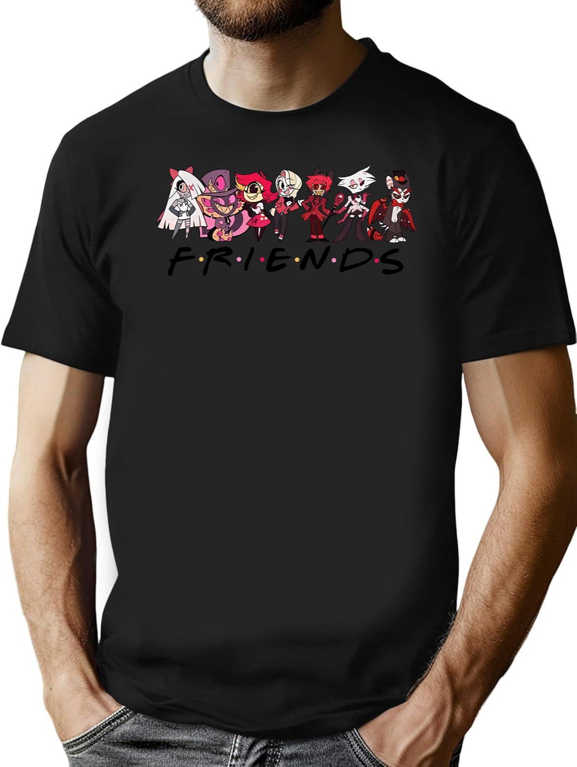 Hazbin Hotel Friend Shirt,Hazbin Hotel Characters Shirt,Hazbin Hotel Fan Unisex Black T-Shirt - Black