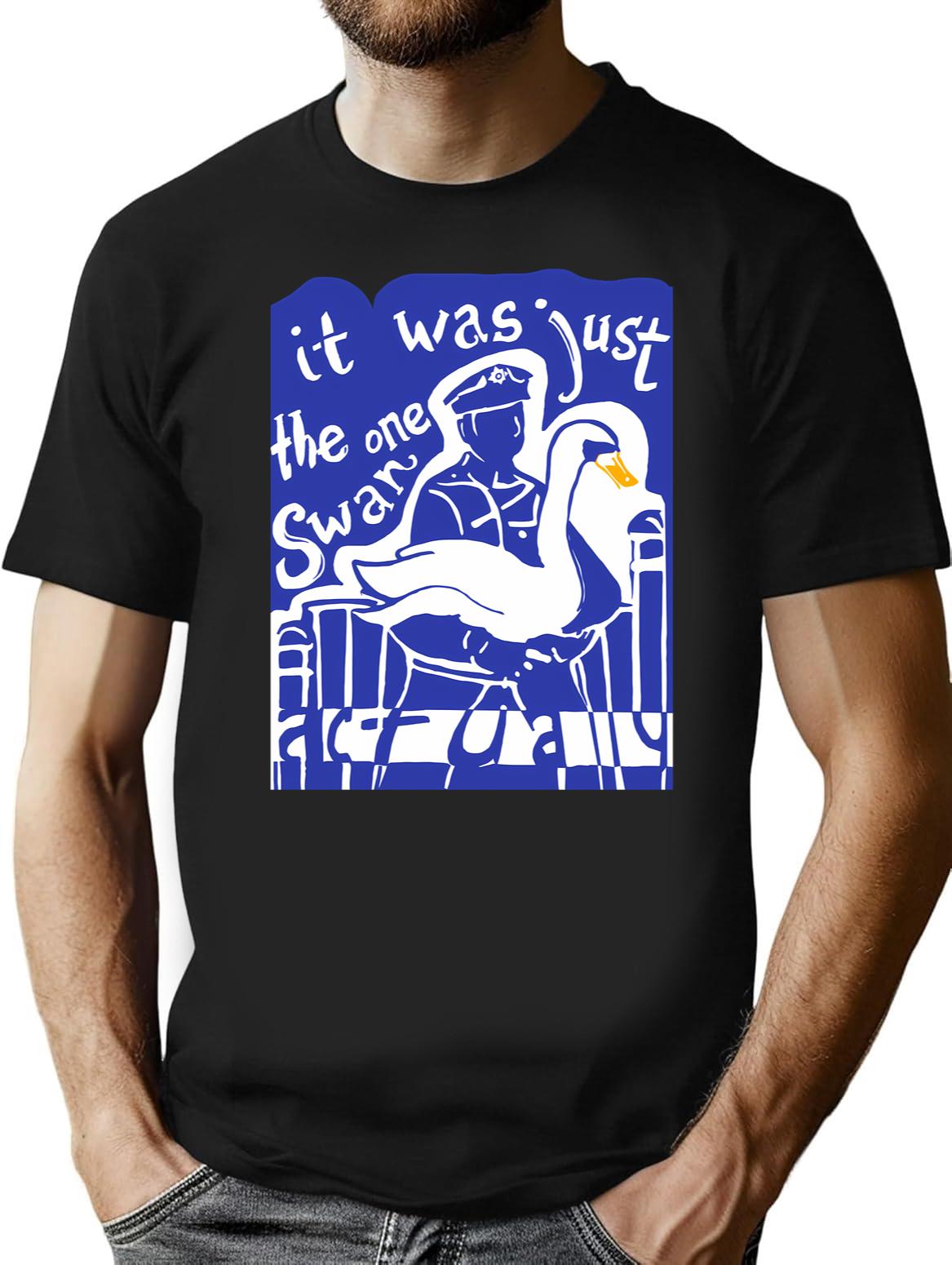 Hot Fuzz Swan Black T-Shirt - Black