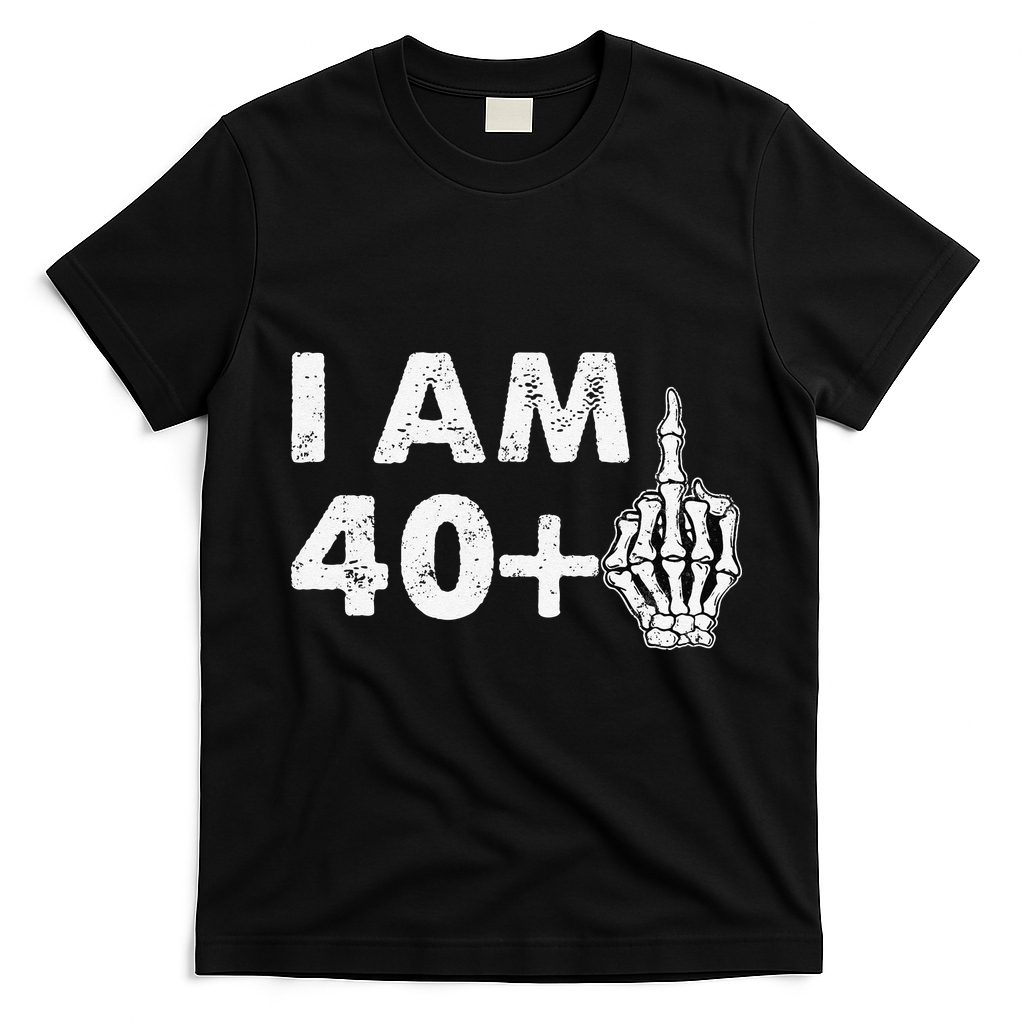 Im 41 Years Old Funny Skeleton Middle Finger 41st Birthday T-Shirt - Black