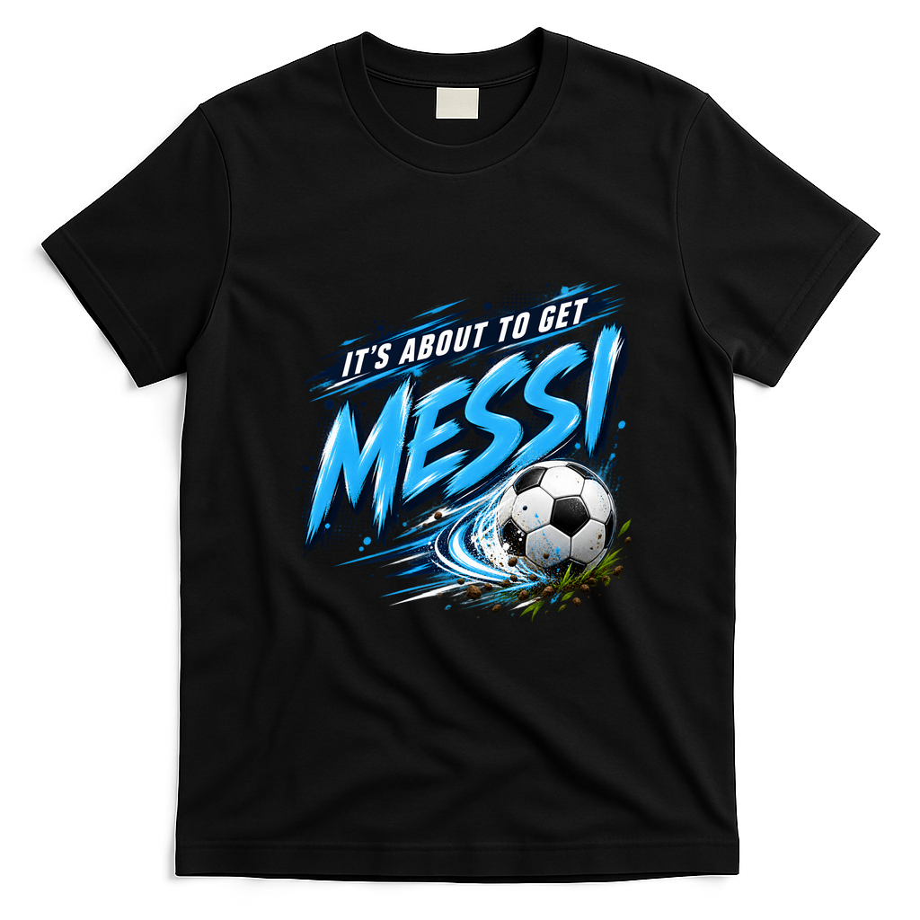 It's About To Get Messi Soccer Fan T-Shirt - Black