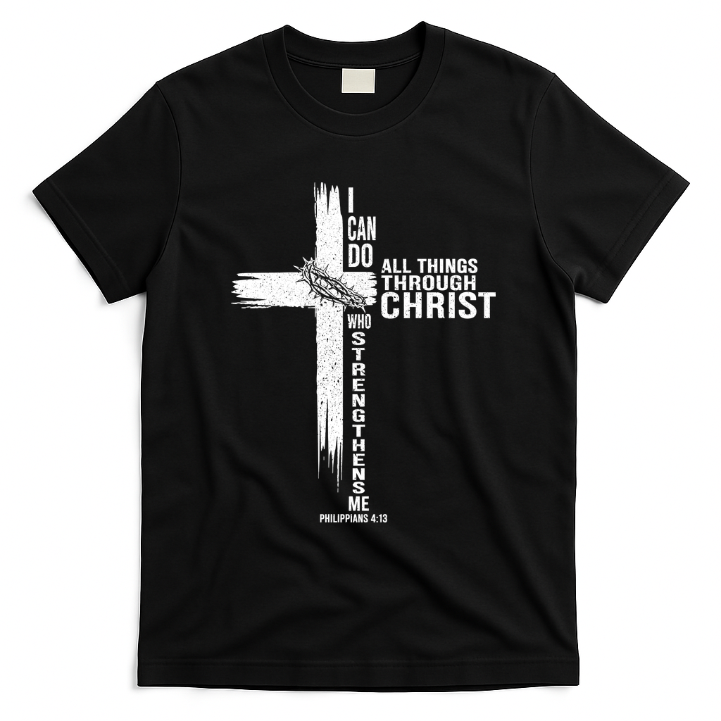 I Can Do All Things Through Christ Who Strengthens Me T-Shirt - Black