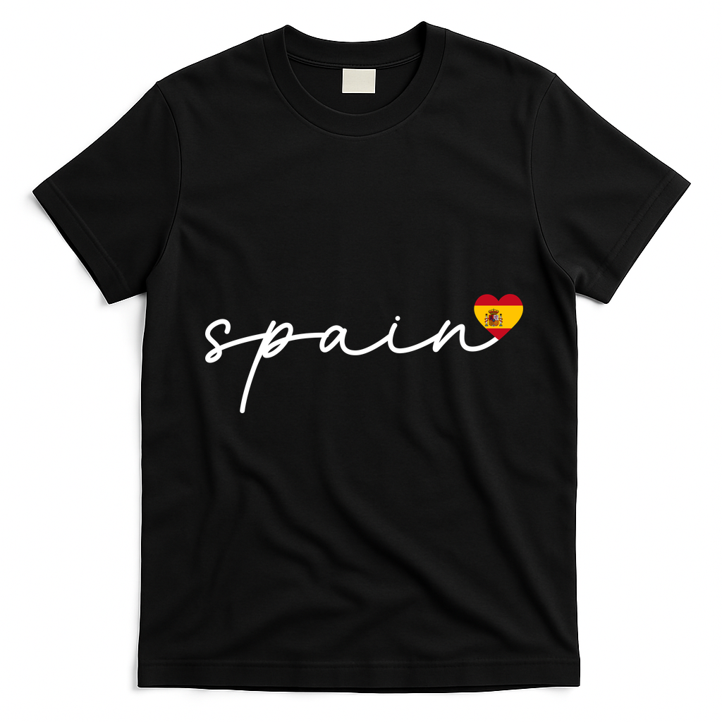 I Love Spain Signature Heart T-Shirt - Black