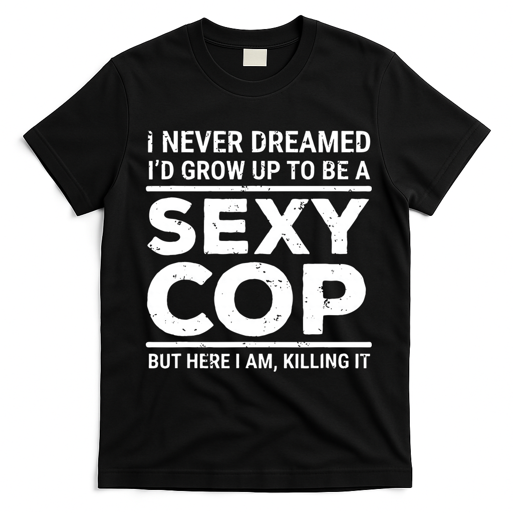 I Never Dreamed Sexy Cop T-Shirt - Black