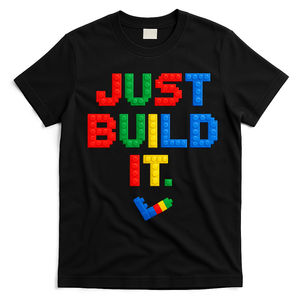 Just Build It Master Builder Building Block T-Shirt - Black