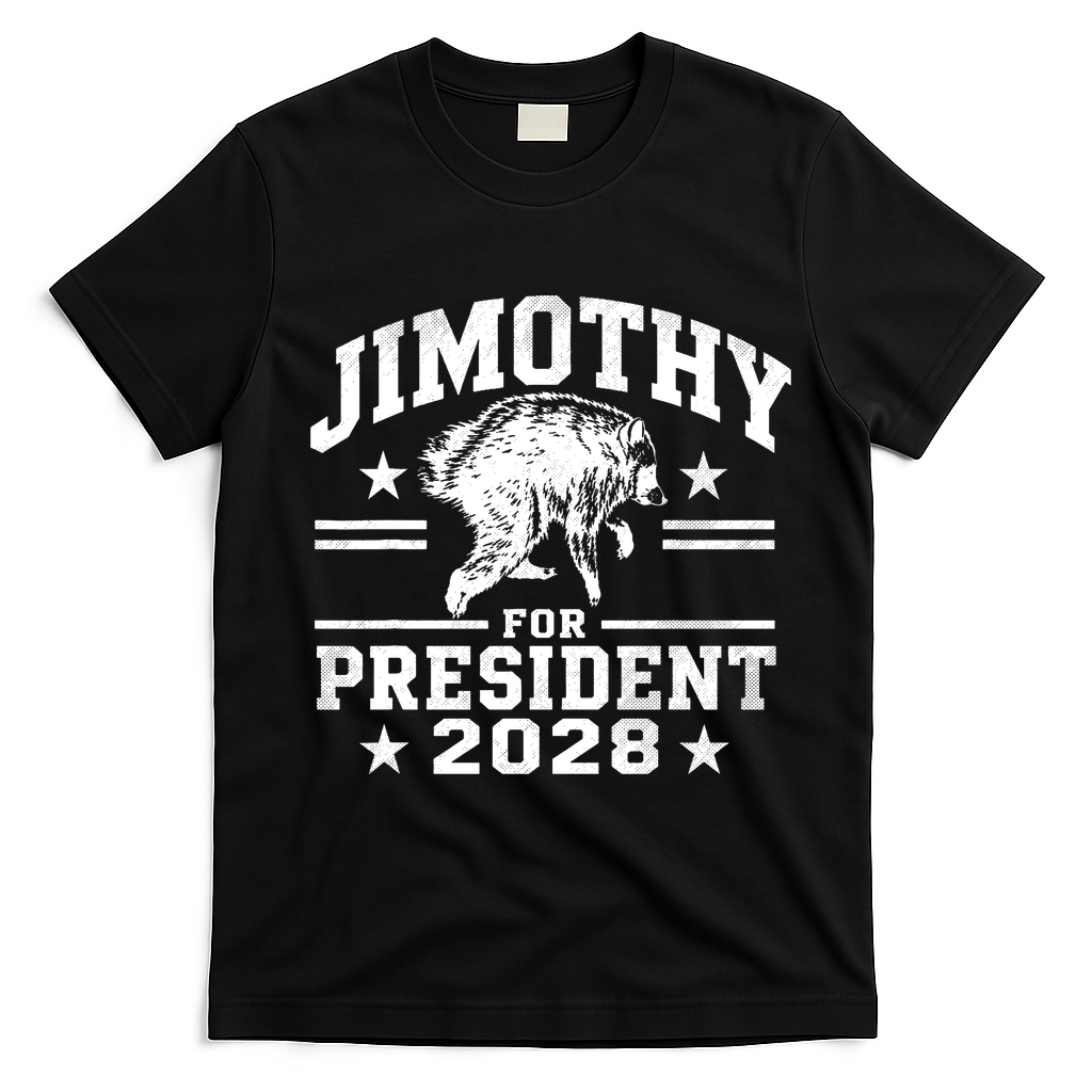 Jimothy For President 2028 Viral Racoon T-Shirt - Black